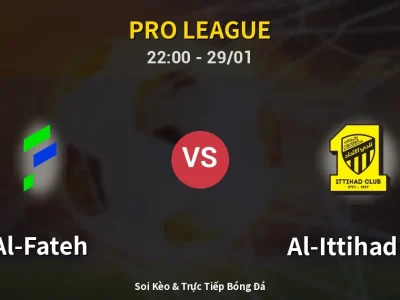 🔴 Trực Tiếp: Al-Fateh 0-0 Al-Ittihad FC – Link Xem Pro League (Full HD)