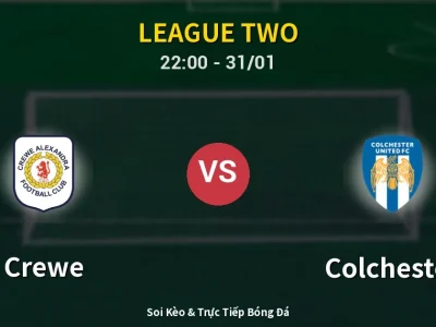 Soi Kèo Crewe vs Colchester – 22:00 31/01 | Nhận Định, Dự Đoán Tỷ Số