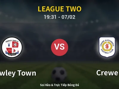 🔴 Trực Tiếp: Crawley Town 0-0 Crewe – Link Xem League Two (Full HD)