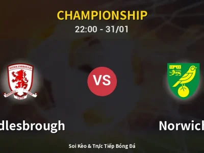 Soi Kèo Middlesbrough vs Norwich – 22:00 31/01 | Nhận Định, Dự Đoán Tỷ Số