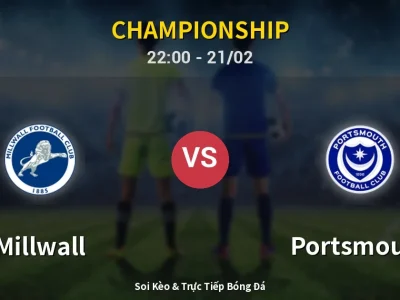🔴 Trực Tiếp: Millwall 0-0 Portsmouth – Link Xem Championship (Full HD)