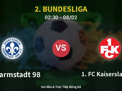 Kết Quả: SV Darmstadt 98 4-0 1. FC Kaiserslautern – Highlight & Bàn Thắng | 2. Bundesliga