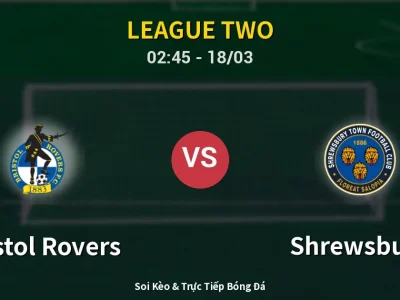 Kết Quả: Bristol Rovers 1-0 Shrewsbury – Highlight & Bàn Thắng | League Two