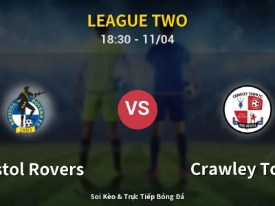 Soi Kèo Bristol Rovers vs Crawley Town – 18:30 11/04 | Nhận Định, Dự Đoán Tỷ Số