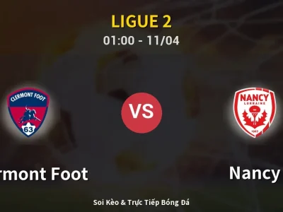 🔴 Trực Tiếp: Clermont Foot 0-1 Nancy – Link Xem Ligue 2 (Full HD)